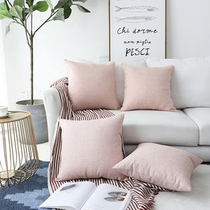 4 Baby Pink Supersoft Linen Pillow Covers